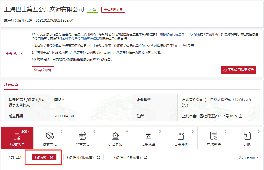 因多项违法事实，上海久事公交两子公司同日连收9张罚单