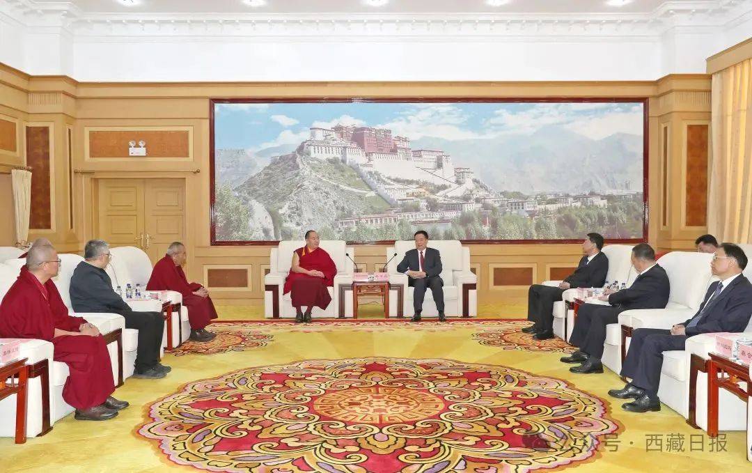 西藏自治区党委书记王君正会见班禅额尔德尼·确吉杰布